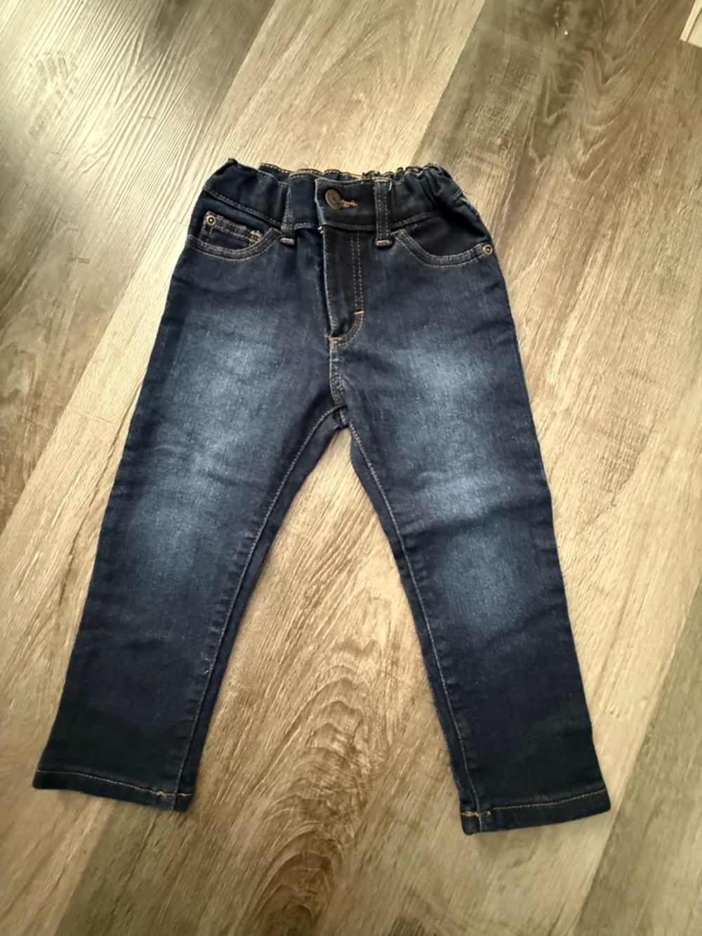 Kids Dark Blue Denim Jeggings - Stretch Comfort